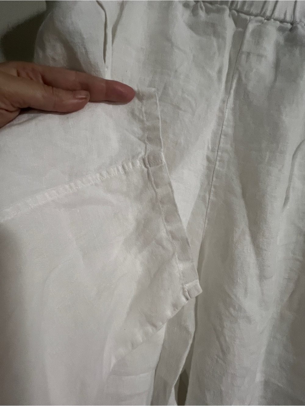 Like New Elastic Waist 100% Organic Linen Eileen Fisher Ankle Pants 1X White - Picture 9 of 12